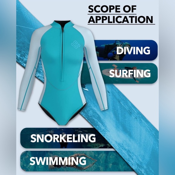 Seaskin Womens One Piece Long Sleeves Shorty Wetsuit 2mm - Picture 3 of 6